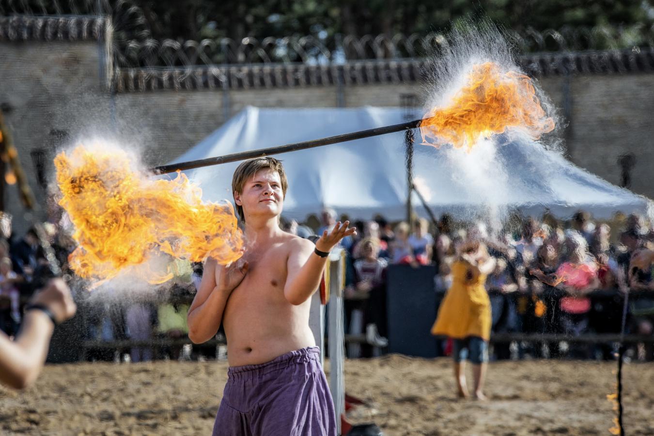 Feuertänzer beim Mittelalterfestival in Horsens