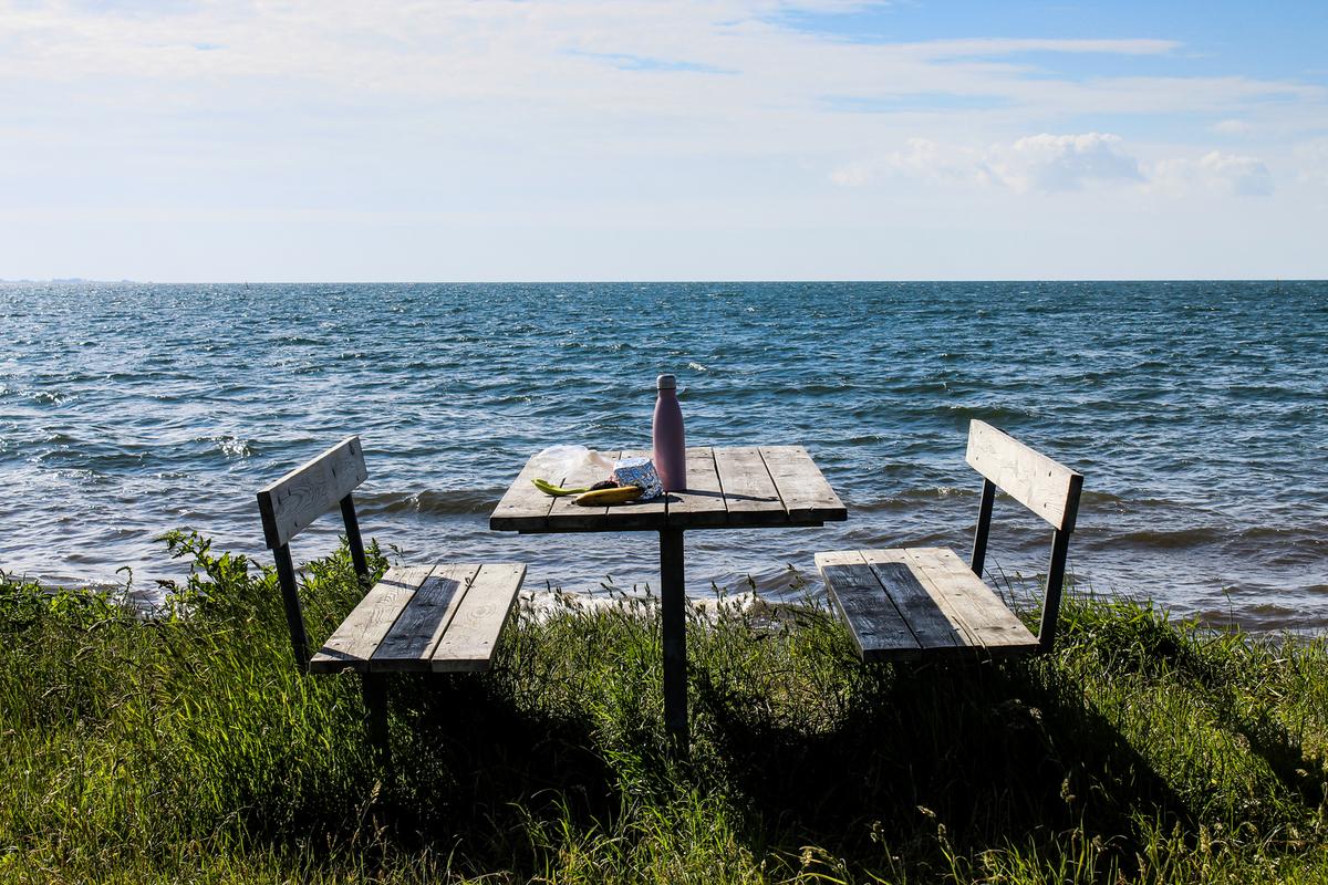 Table and bench at Horsens Fjord