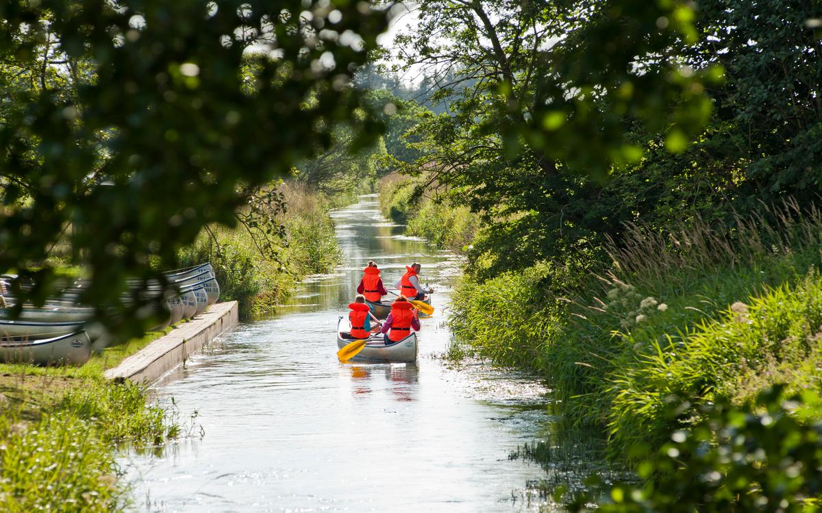 Canoeing on the river Gudenå