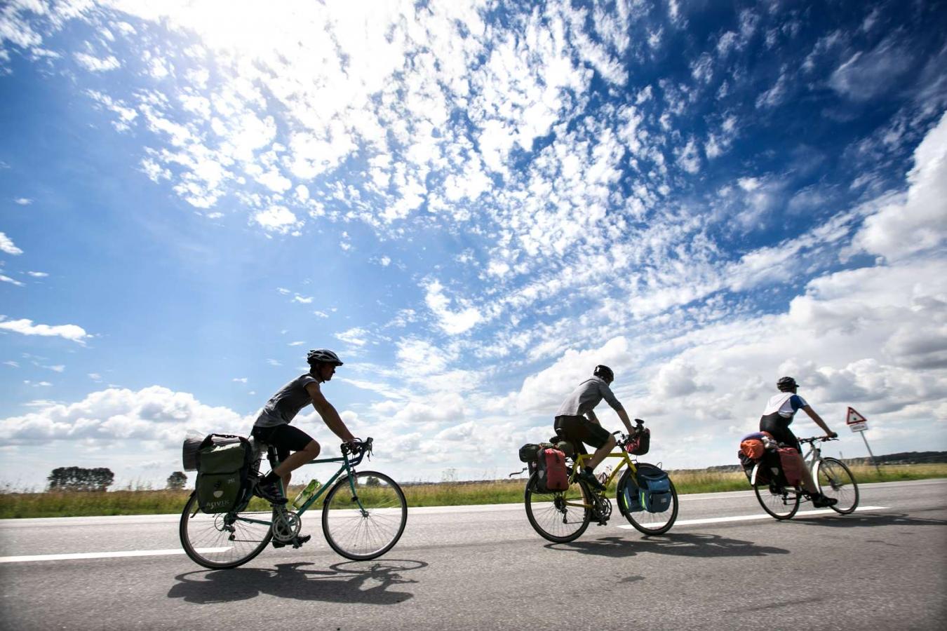 Radfahrer in Das Küstenland in Dänemark