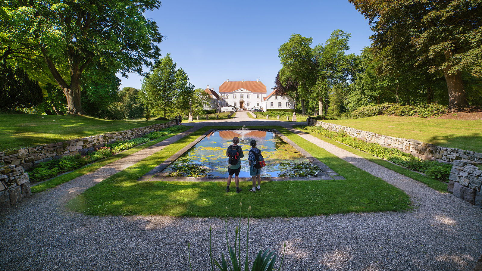 Two out walking in Palsgaard Castle Park
