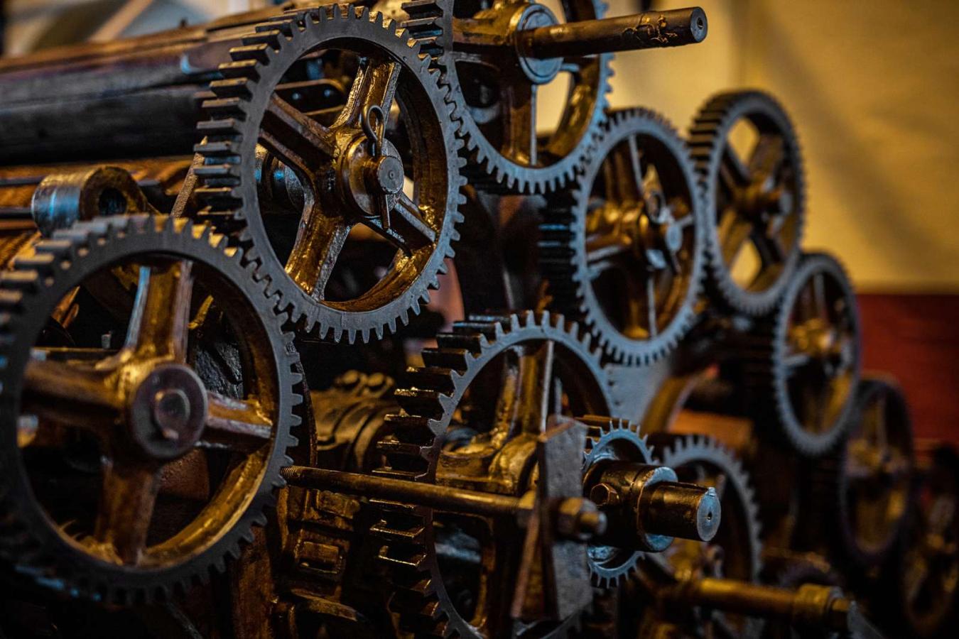 Tandhjul fra tekstilfabrikken på Industrimuseet