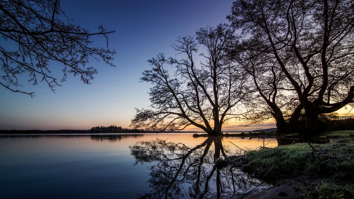 Solnedgang over Mossø i Destination Kystlandet