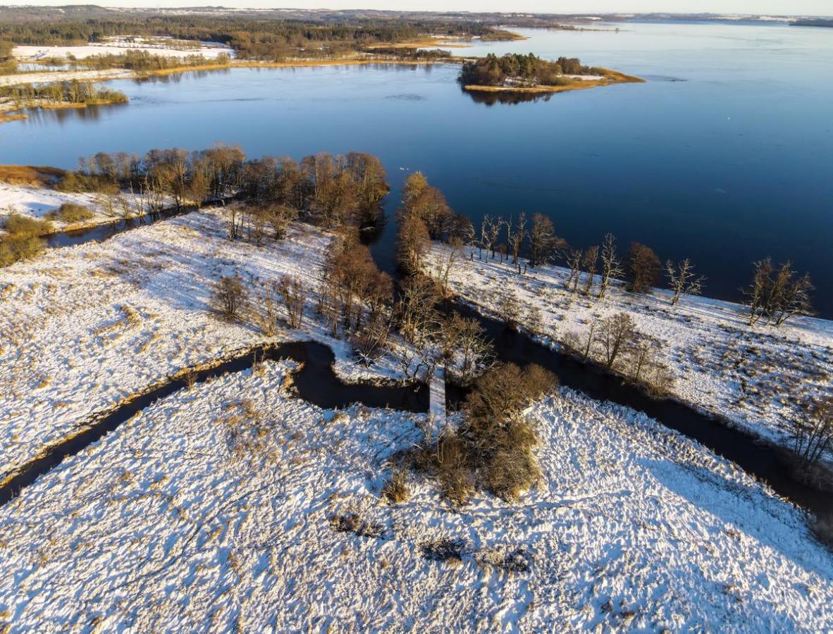 Dronefoto af Klostermølle og Mossø 