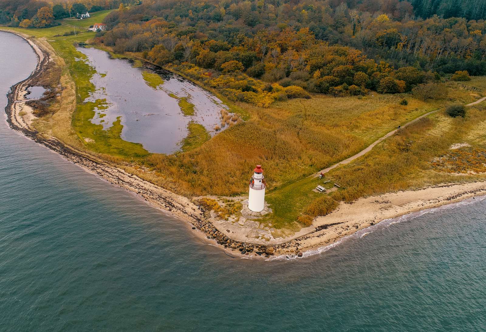 Træskohage Fyr ved Vejle Fjord