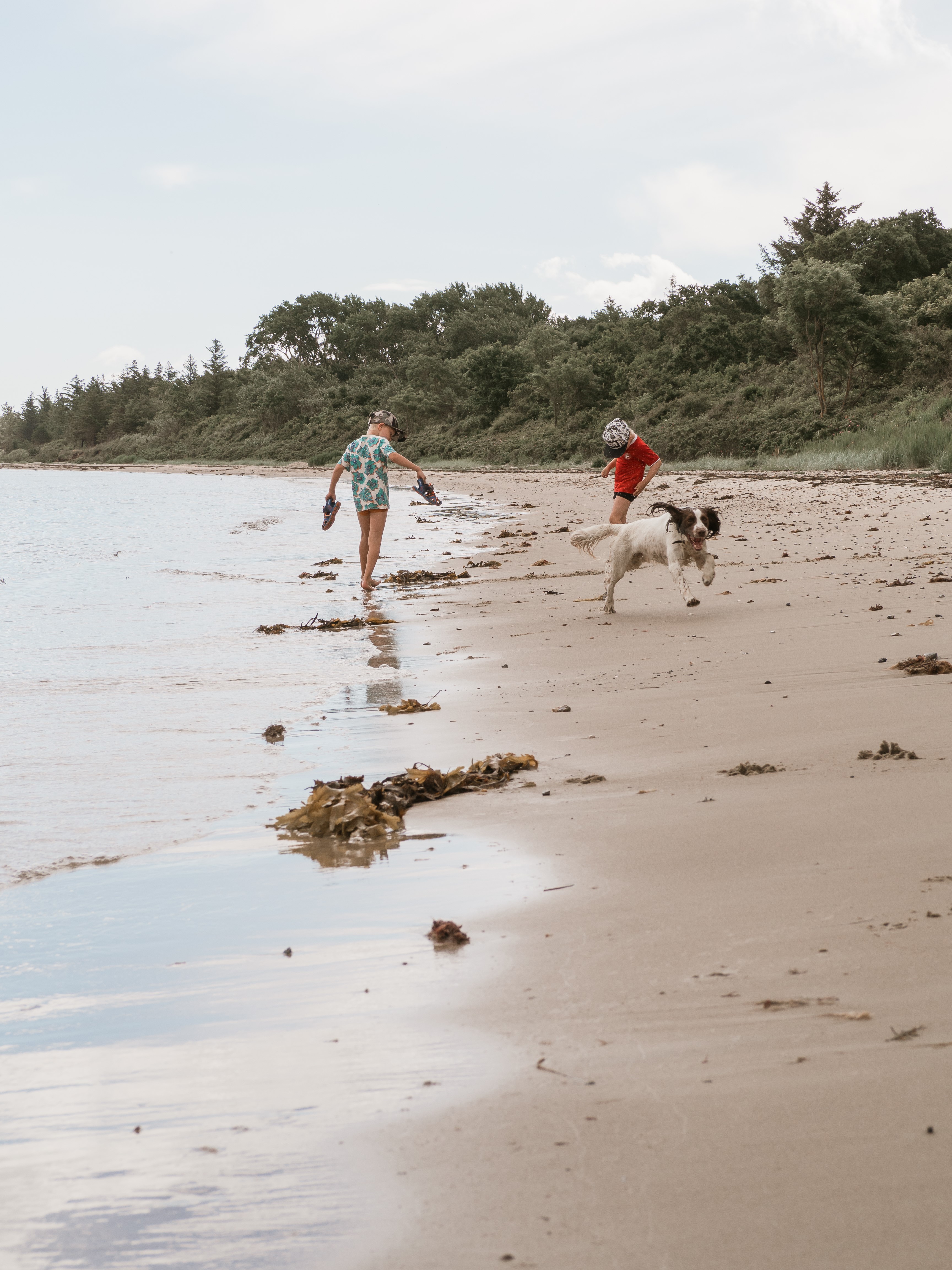 Børn på strand på Tunø