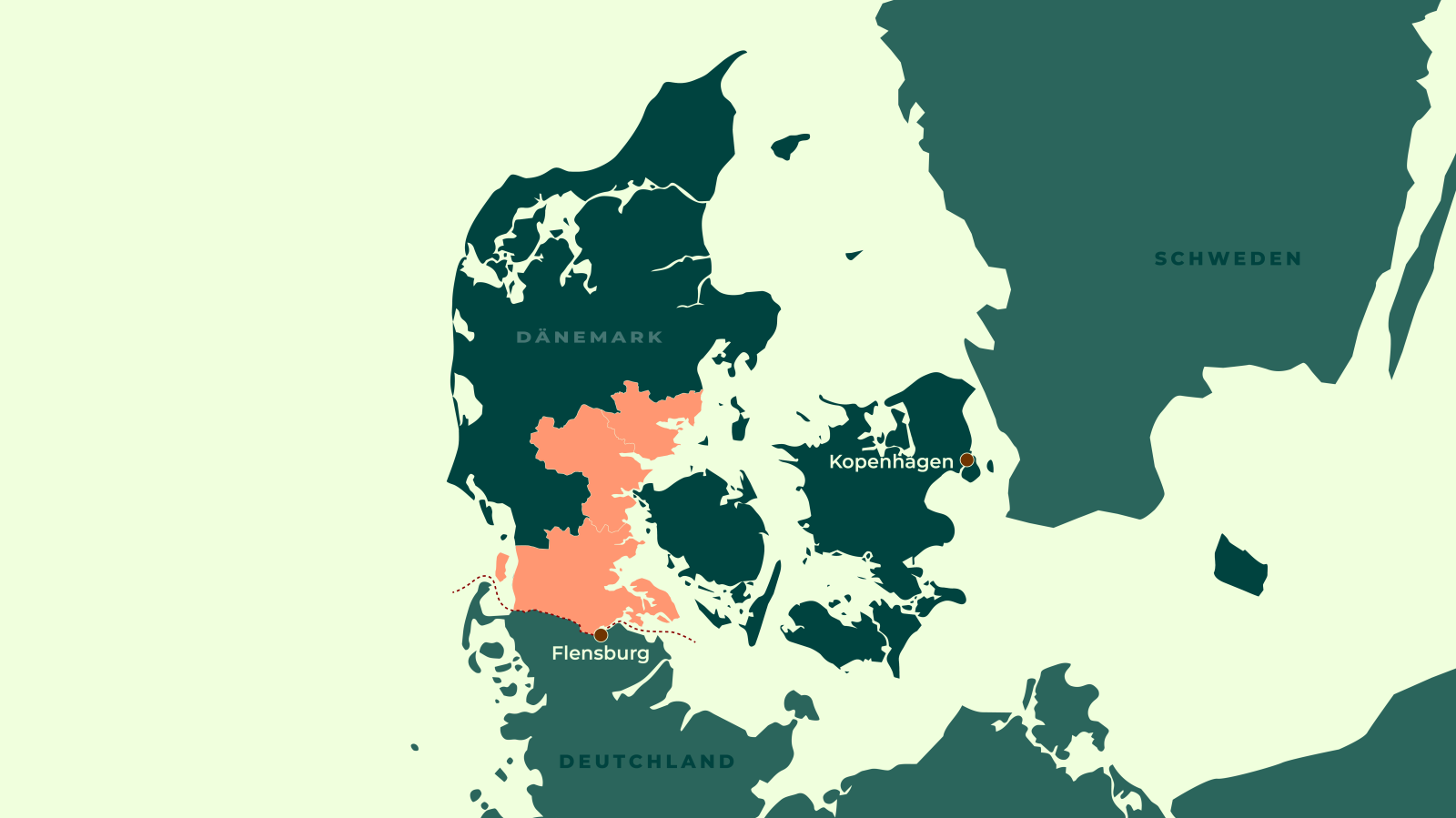 Karte der südliche Ostseeküste Jütlands