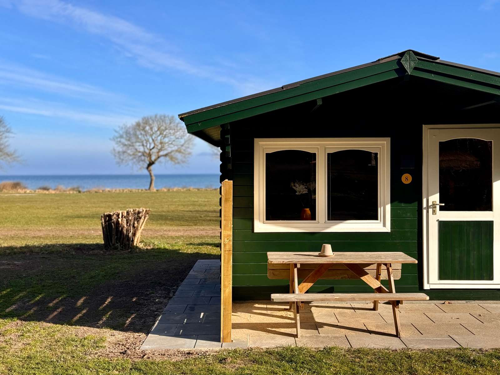 Hytte med havudsigt hos Campingpladsen Endelave