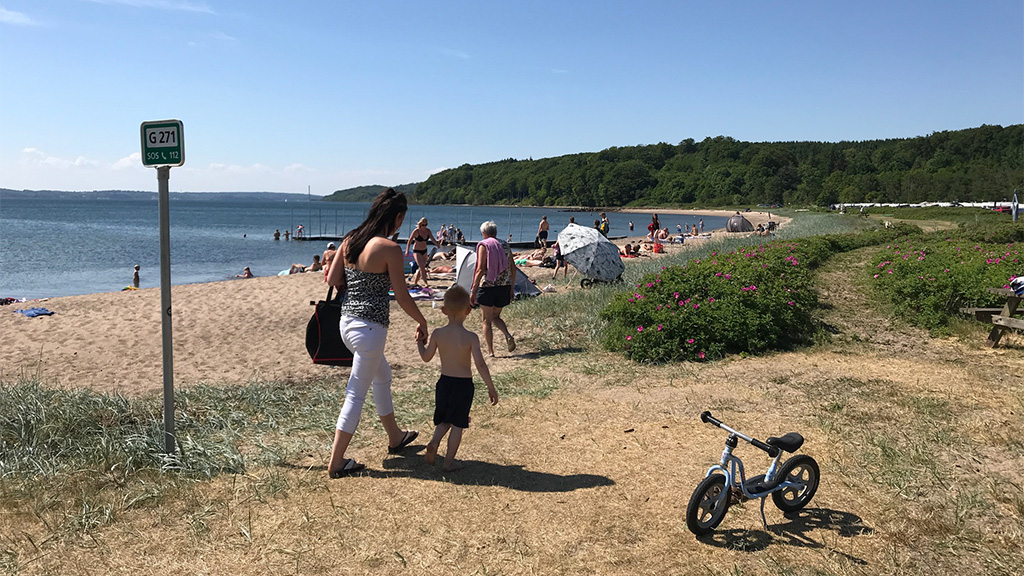 Badegæster på Rosenvold Strand