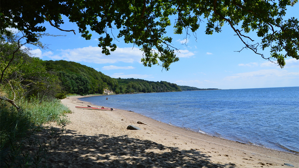 Fakkegrav Strand på en solskinsdag