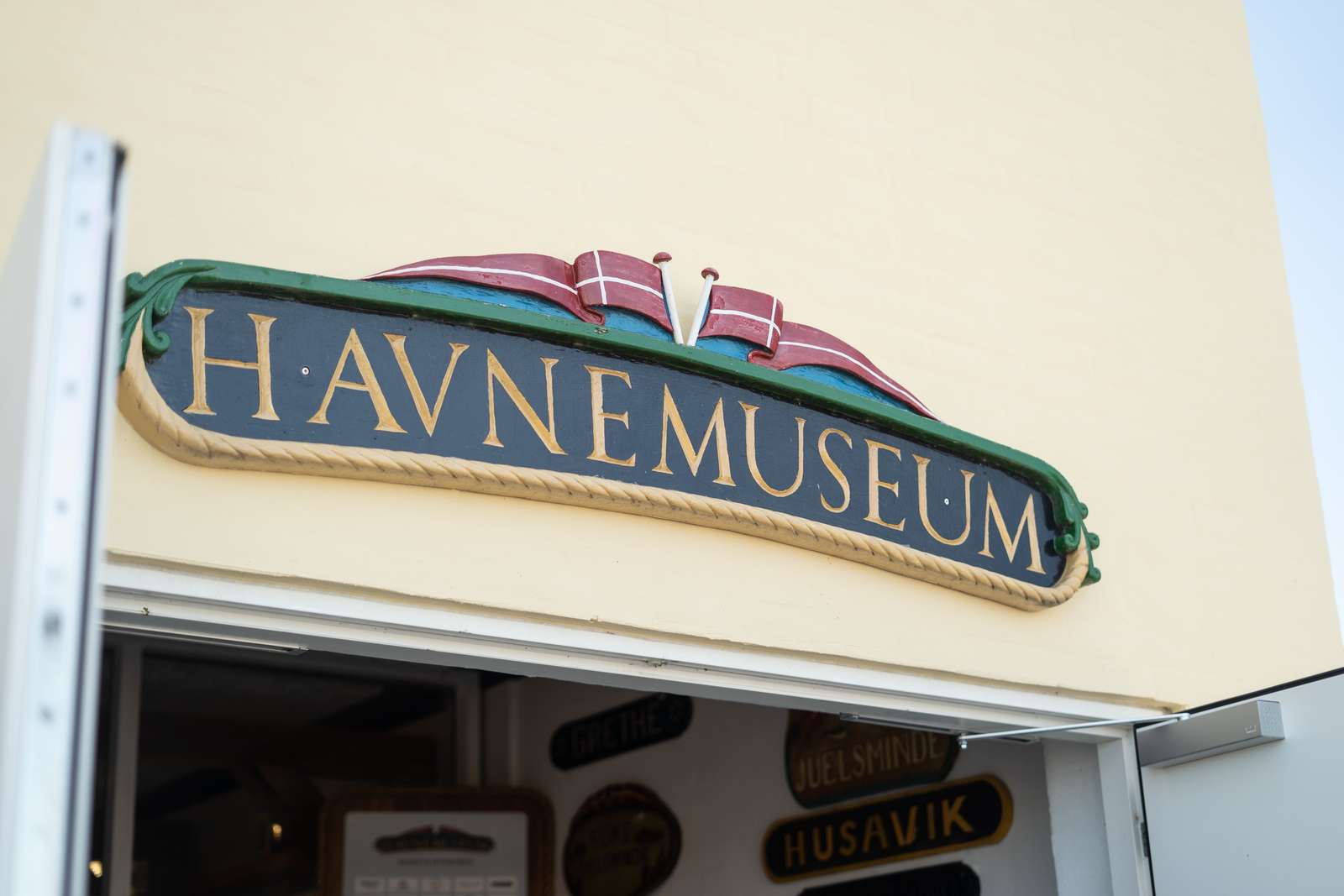 Skilt over indgangen til Juelsminde Havnemuseum