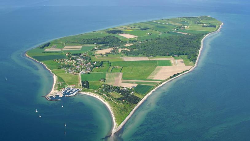 Aerial photo og Tunø - car free island in Destination Kystlandet, Denmark