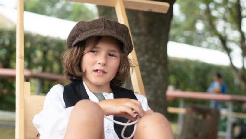 Child-friendly activity in the garden at Glud Museum by Horsens Fjord