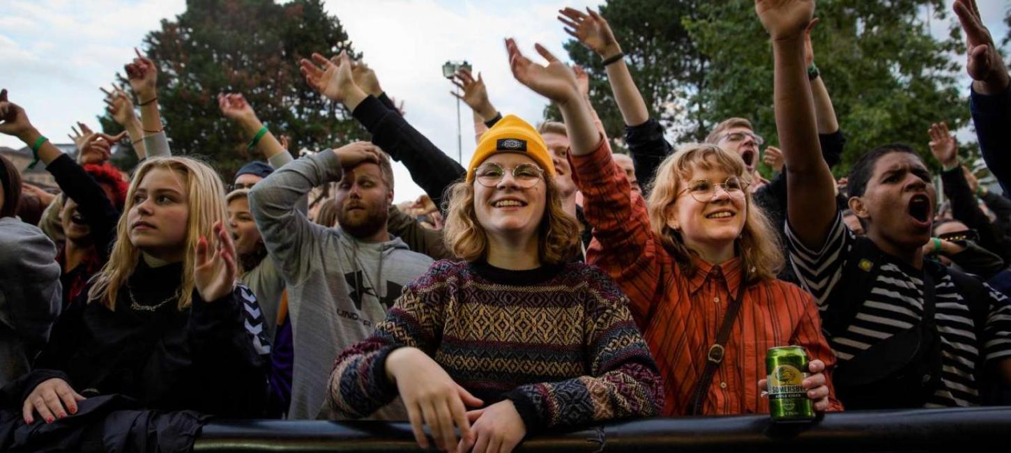 Audience in front of state at Wall of Sound festival in Horsens, Denmark