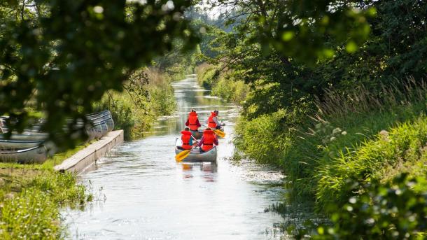 Canoeing on the river Gudenå