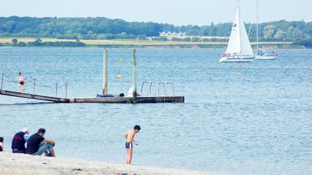 Beach atmosphere at the Great Beach (Storstranden) in Juelsminde - part of the Coastal Land