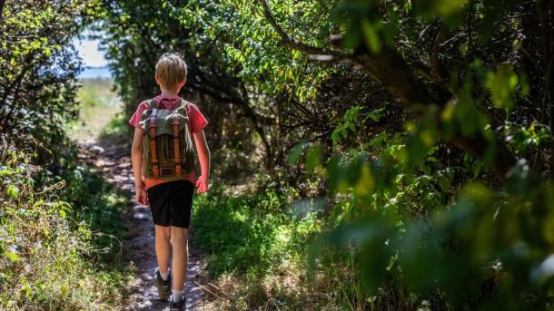 Boy walking on the Odder-Horsens Railway Path