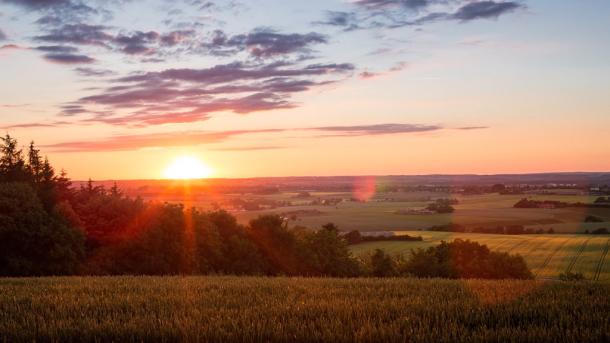 Sunset at the Purhøj viewing point close to Horsens