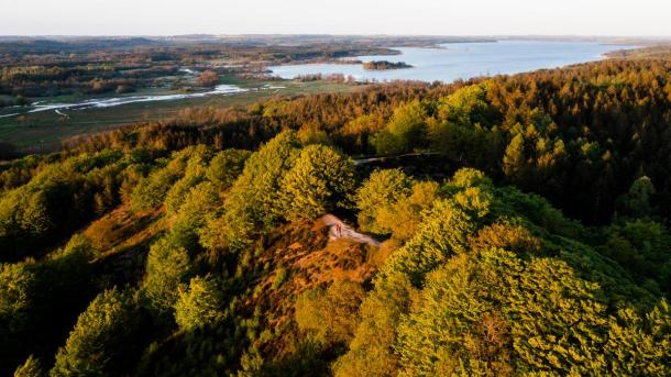 Tall peak Sukkertoppen in Denmark near Himmelbjerget