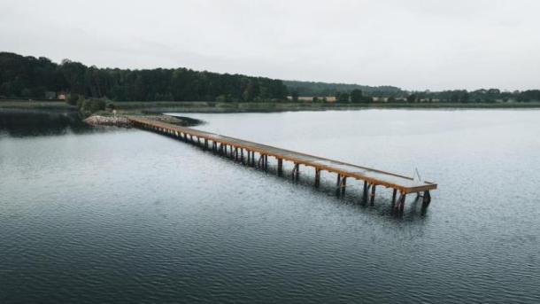 Pier with ladder at Horsens City in Denmark 