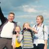 Family on the treasure hunt Tunø Rundt - one of four treasure hunts in Destination Coastal Land