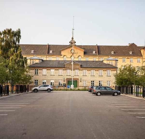 parking lot in front of the prison museum