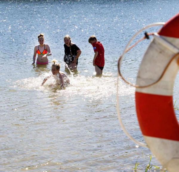 Lifebuoy at Ring Sø swimming lake outside Brædstrup by Horsens - part of Destination Coastal Land