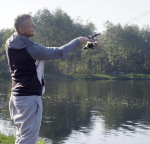 Man casting his fishing rod at Fyelmose Put & Take