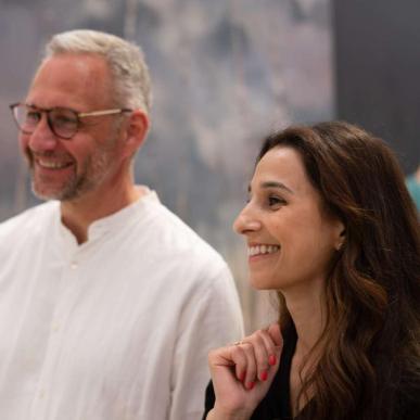 A couple looking at art at Horsens Art Museum - part of Destination Coastal Land