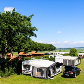Camping site on the island Hjarnø in the Coastal Land