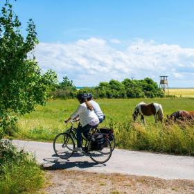 Two cyclists on the island of Endelave