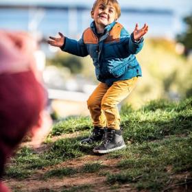 Boy making faces in Juelsminde Nature Play Park