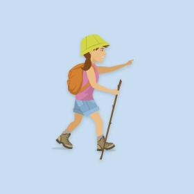 Illustration of a female hiker