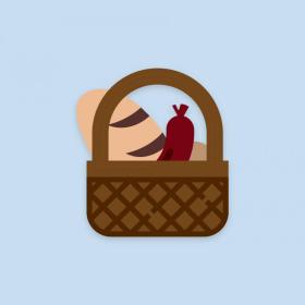 Illustration of a food basket from Destination Coastal Land