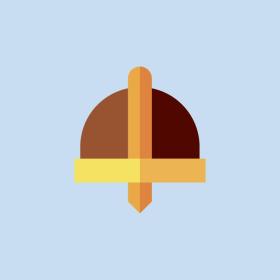 Illustration viking helmet - on Hjarnø you can experience old Viking stories and much more